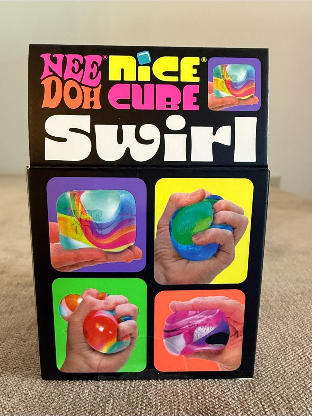 NeeDoh Nice Cube Swirl Super Solid Squish! - Orange